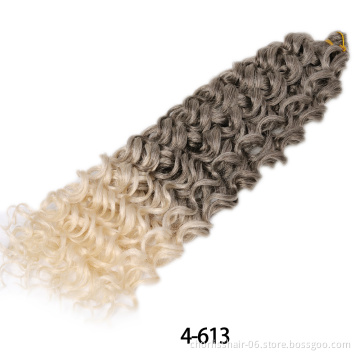Wholesale Best Selling 24 Inches Ombre Light Color Wavy Bulk Cambodian Hair Crochet Braids Synthetic Braiding Hair Extensions